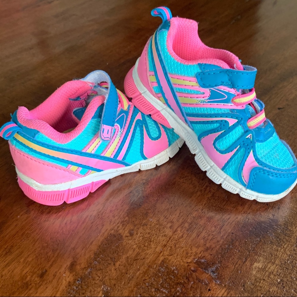 Garanimals Infant Girl's Lightweight Tennis Shoes Pink & Turquoise Size 6